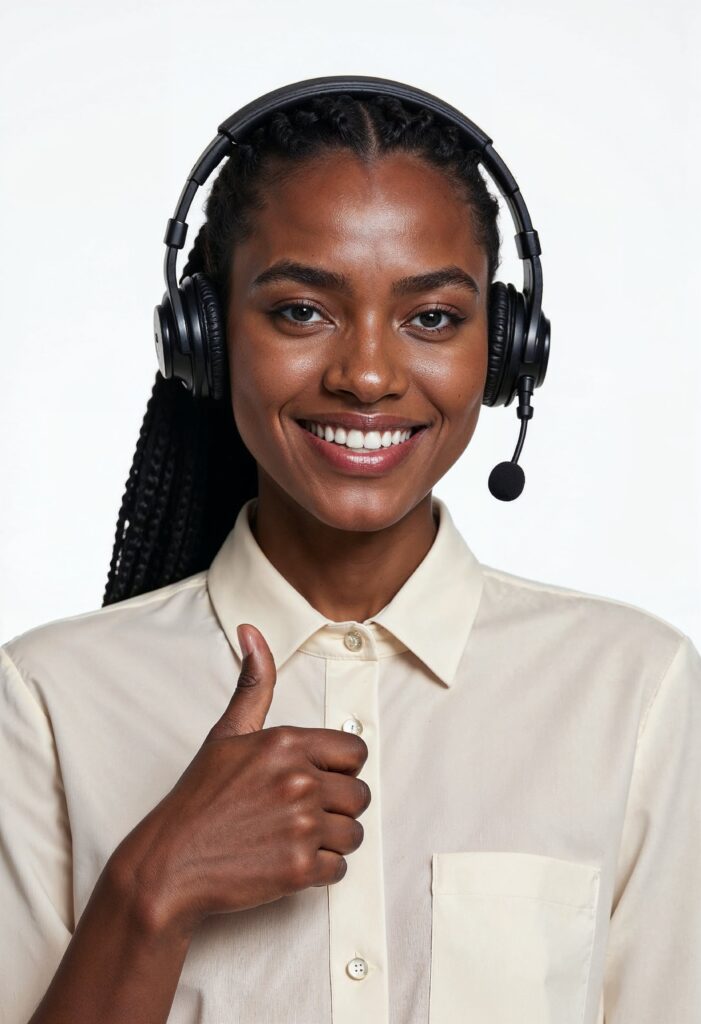 happy customer service agent